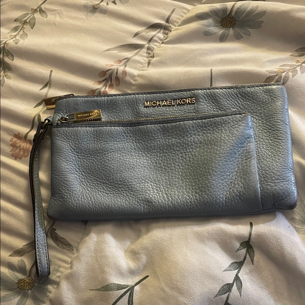 Michael Kors Blue Leather Wristlet